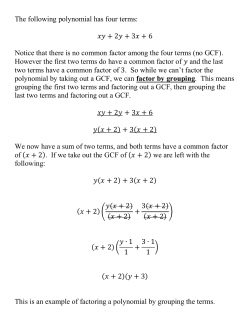 Factor by Grouping and the ac