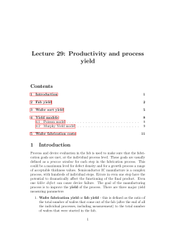 Lecture 29: Productivity and process yield