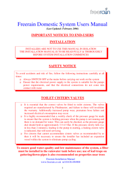 Freerain Domestic System Users Manual