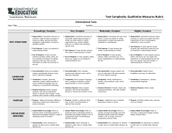Text Complexity Qualitative Measures Rubric (Informational)