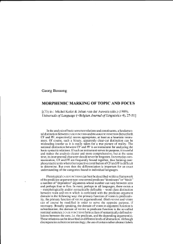 MORPHEMIC MARIilNG OF TOPIC AND TOCUS