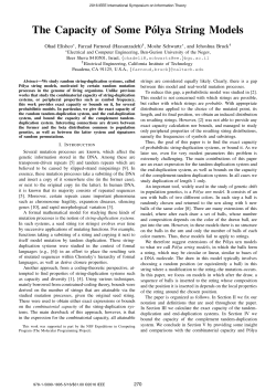 The Capacity of Some Pólya String Models