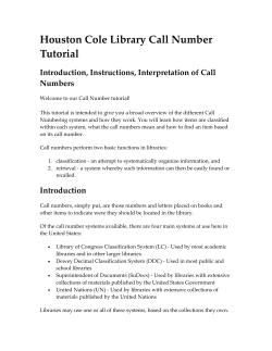 Call Number Tutorial - Jacksonville State University