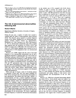 The risk of chromosomal abnormalities following ICSI