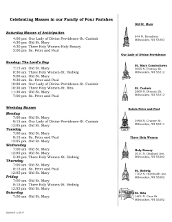 Printable Mass Times in our Family of Four