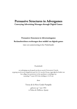 Persuasive Structures in Advergames