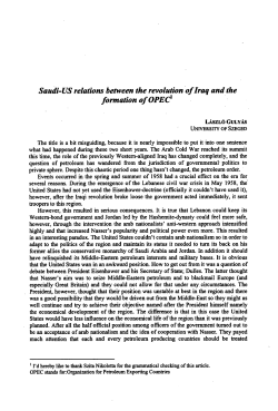 Saudi-US relations between the revolution of Iraq and the formation