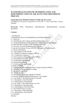 Water Desalination by Humidification and Dehumidification
