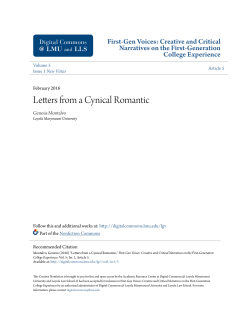 Letters from a Cynical Romantic - LMU Digital Commons