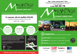 3 course sit-in buffet &pound;9.90