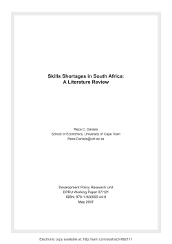 Skills Shortages in South Africa