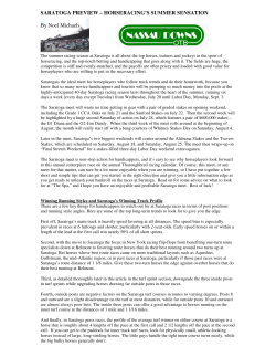 SARATOGA PREVIEW &ndash; HORSERACING`S