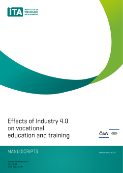 Effects of Industry 4.0 on vocational education and training