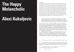 The Happy Melancholic Alexi Kukuljevic