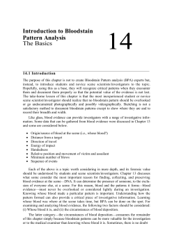 Introduction to Bloodstain Pattern Analysis The Basics
