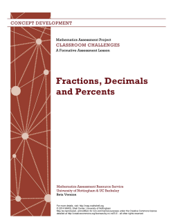 Fractions, Decimals and Percents