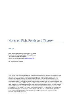 Notes on Fish, Ponds and Theory
