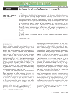 Levels and limits in artificial selection of communities