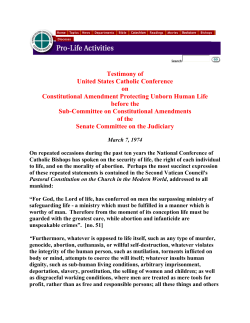 On Constitutional Amendment Protecting Unborn Human Life