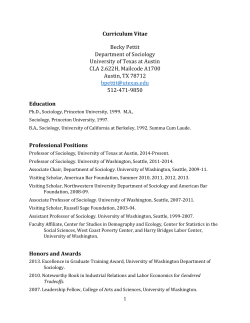 Curriculum Vitae - Stanford Center on Poverty and Inequality