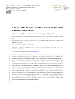 A surface model for water and energy balance in cold regions