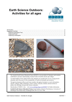 Earth Science Outdoors: Activities for all ages