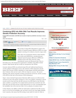 Combining EPD Info With DNA Test Results Improves Genetic