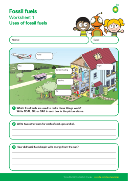 Fossil fuels: Worksheet 1 &ndash; Uses of fossil fuels