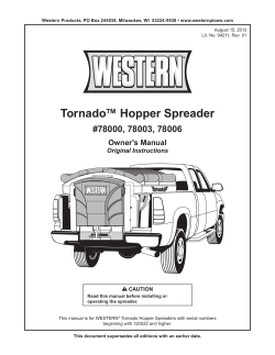 OM Tornado Hopper Spreader 1.5, 1.8, 2.5 Serial #120522