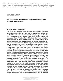 An unplanned development in planned languages