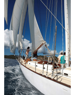 Liberty`s jib, main and fisherman sails take