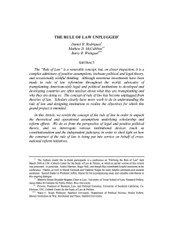 The Rule of Law Unplugged - Duke Law Scholarship Repository