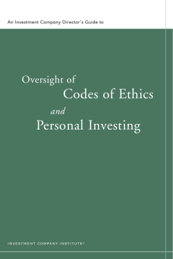 Oversight of Codes of Ethics - Investment Company Institute