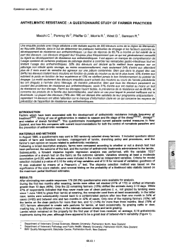 ANTHELMINTIC RESISTANCE : A QUESTIONNAIRE
