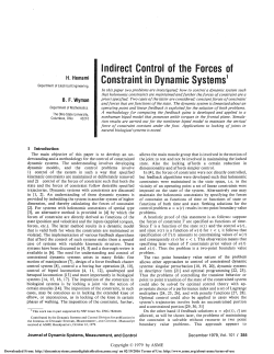 Indirect Control of the Forces of Constraint in Dynamic Systems
