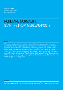 norm and normality, starting from merleau-ponty