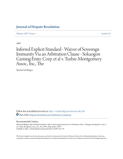 Inferred Explicit Standard - Waiver of Sovereign Immunity Via an