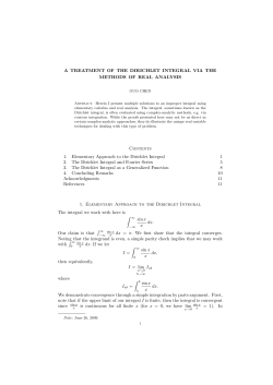 A TREATMENT OF THE DIRICHLET INTEGRAL VIA THE