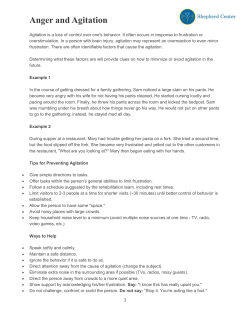 Anger and Agitation - My Shepherd Connection