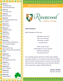 MARCH NEWSLETTER 2017 - Riverwood Senior Living