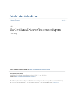 The Confidential Nature of Presentence Reports