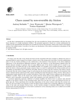 Chaos caused by non-reversible dry friction
