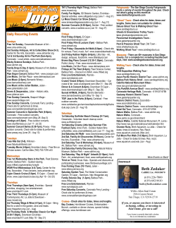 Check out this month`s calendar of things to do in