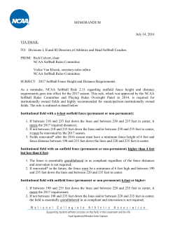 MEMORANDUM July 14, 2016 VIA EMAIL TO