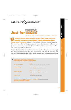 Just for Teens - Alzheimer`s Association