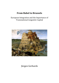 From Babel to Brussels Jürgen Gerhards - polsoz.fu-berlin.de