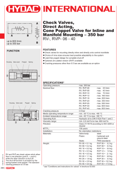 RV/RVP 06-40 Check Valves