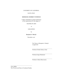 Modeling Indirect Evidence - University of California, Santa Cruz