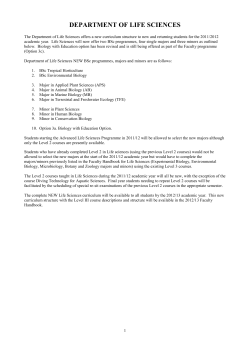 department of life sciences