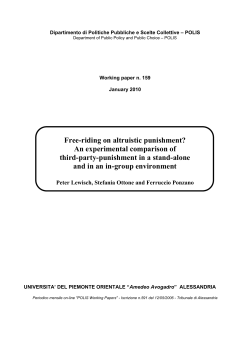 Free-riding on altruistic punishment? An experimental